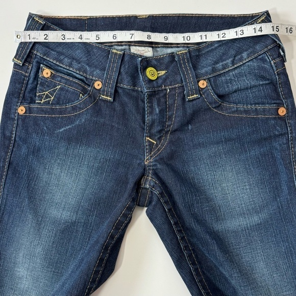 True Religion Y2K Joey Twist Seam Yellow Button Jeans *Excellent Size 27/4 - Picture 9 of 16